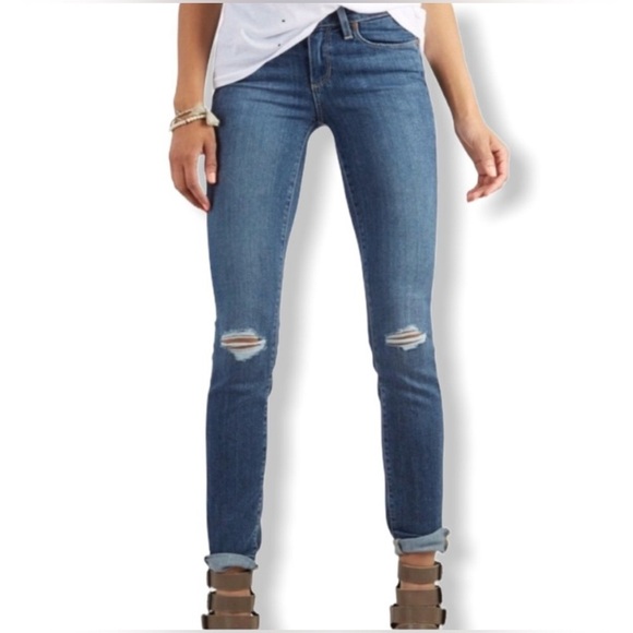 Paige Distressed Blue Kylie Crop Skinny Jeans Size 29 in Nora Destructed - Picture 1 of 14